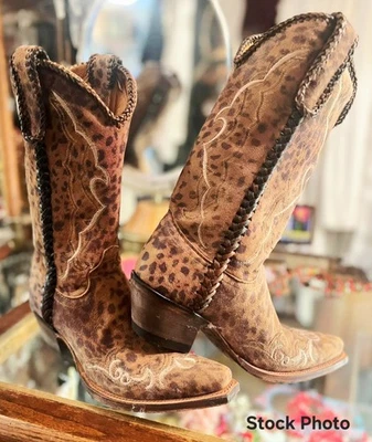 Luccese Cassie Gamuza Cuero Botas Zapatos Guepardo Camel México Para Mujer 7. 5B Usado en Excelente Condición Foto 1 de 4
