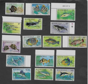 ST VINCENT FISH 16xDIFF'T MARINE LIFE STAMPS TO $10 MNH SG BETWEEN 422-443. - Picture 1 of 1