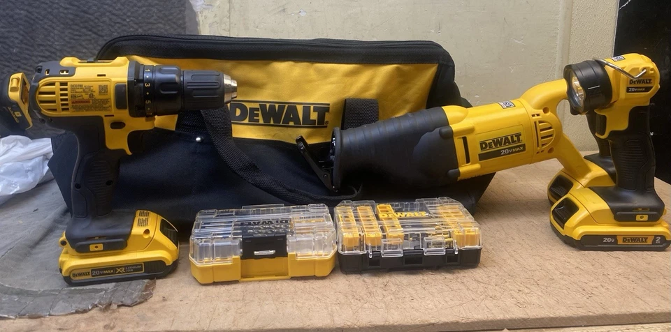 Dewalt Tool Set Dcs381, DCD780B, DCL040 With Bits - Image 1 of 4