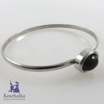 Vintage 925er Silber TEKA Modernist Th. Klotz Armreif mit Onyx (11299EB) - Bild 1 von 3