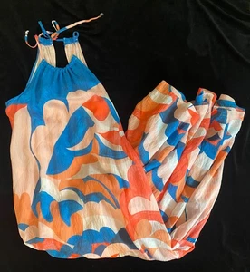 Maxi Vestido Maeve Anthropologie Halter con Volantes Motivo Multicolor Pequeño - Imagen 1 de 8