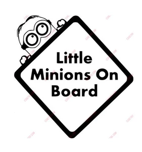 LITTLE MINIONS ON BOARD Comedy Funny Kids Infant Newborn Vinyl Decal Car Sticker - Picture 1 of 5