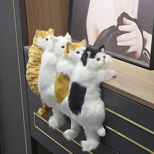 Simulation Furry Hanging Cat Plush Hanging Kitten Toy Home Decor Handicrafts - Picture 1 of 16