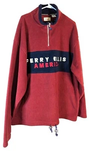 Perry Ellis America men's XL maroon/blue 1/4 zip sweatshirt - Picture 1 of 6