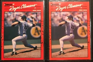 1990 Donruss Baseball Roger Clemens No Dot Error & Corrected Cards #184 MINT - Bild 1 von 4