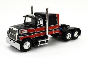 DCP 1:64 *BLACK & RED* Ford LTL 9000 60" Flattop Semi Truck *NIB* - Picture 1 of 4