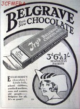 FRY'S BELGRAVE Chocolate Confectionary Advert : Small 1924 Art Deco Print AD