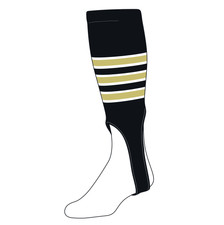 TCK Baseball Stirrups Medium (200D, 7in) Black, White, Vegas Gold