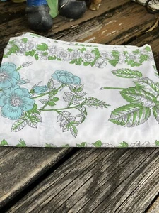 Fieldcrest Floral Full Flat Sheet Purple Blue Green Cotton Polyester Vtg 60s 70s - Picture 1 of 6