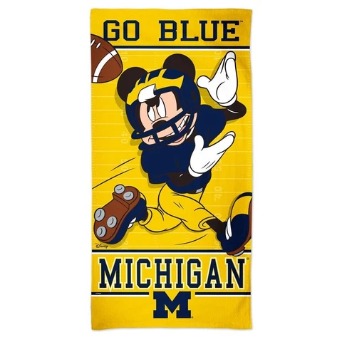 MICHIGAN WOLVERINES GO BLUE FOOTBALL MICKEY MOUSE 30"X60" SPECTRA BEACH TOWEL Cover