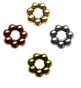 RONDELL SPACER METALL PERLEN GÄNSEBLÜMCHEN 5mm BALI STYLE 100 Stück - Bild 1 von 5