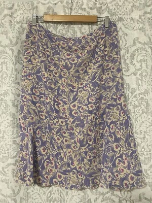 Oscar De La Renta Floral Girly Spring Boho Skirt Lavender Purple Beige Pink 24W - Image 1 of 4