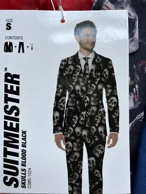 New Small SUITMEISTER SUIT SKULL BLOOD JACKET Horror Jacket TIE HALLOWEEN BALL - Image 1 of 3