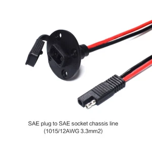 Cable adaptador SAE con cubierta protectora para toma de corriente SAE de 12awg 30cm - Imagen 1 de 5