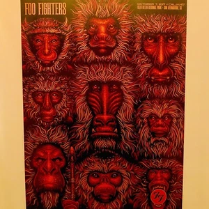Official FOO FIGHTERS Art Print Show Poster Art Limited Numbered 203/400 18x24” - Picture 1 of 6