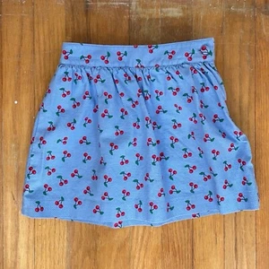 BROOKS Brothers Skirt Girls Cherry Print Blue Red Adjustable Waist Size 6 NWOT - Picture 1 of 4