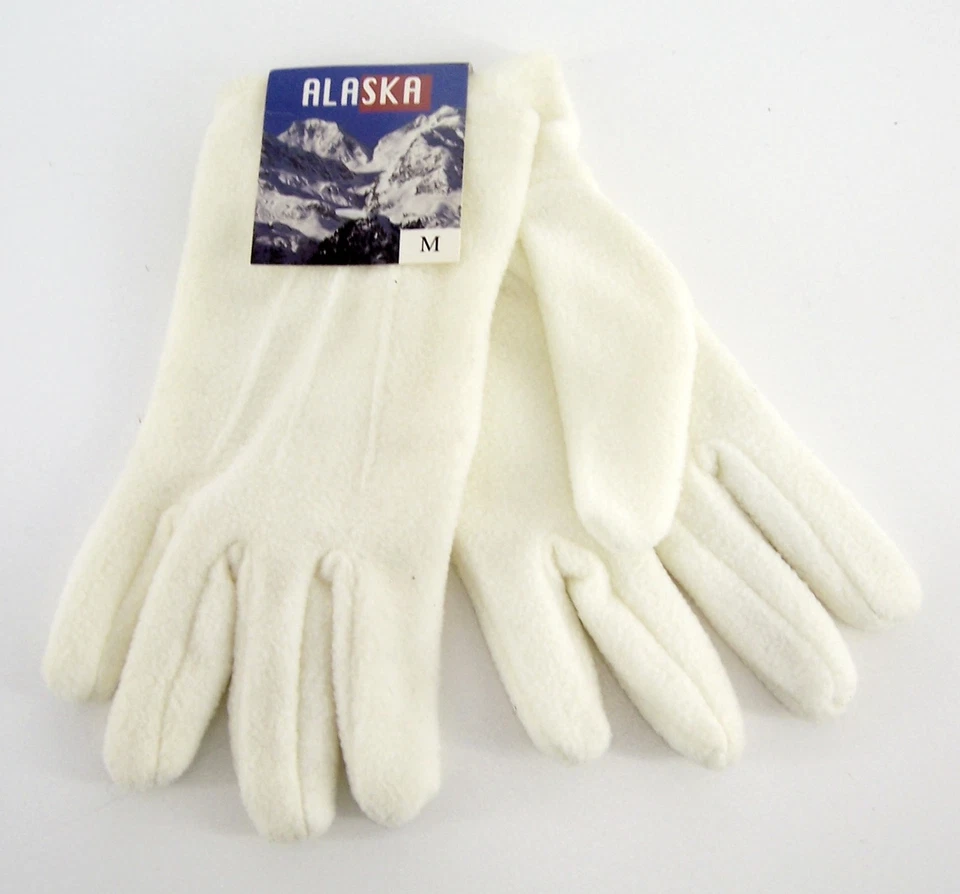 Alaska Collection Damenhandschuhe Finger creme weiß Gr. M 100 Polyester