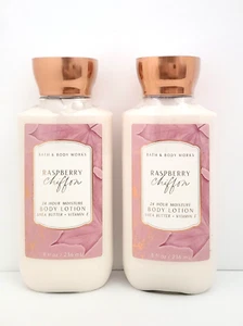Bath & Body Works Raspberry Chiffon 24 Hour Moisture Body Lotion 8oz Set of 2 - Picture 1 of 1