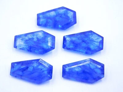 Lab Created Blue Rutile Coffin Shape Cut Loose Gemstone 12x20 MM P-3497 - Image 1 of 4
