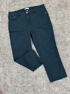Pantalones de mezclilla Great Northwest Indigo para mujer talla 12 negros tiro medio recortados elásticos - Imagen 1 de 11
