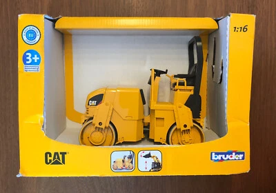 Bruder Toys 02434 CAT Caterpillar Asphalt Drum Compactor Tarmac Roller 1:16 NEW - Image 1 of 4