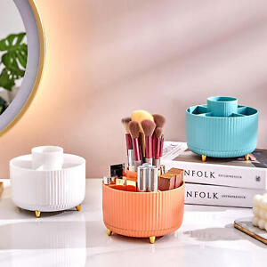 360° Rotating Makeup Brush Holder Makeup Organizer Cosmetic Storage Case