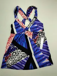 Guess Jeans Wmn's Sz XS Multi-Color Ethnic Patch Print Tank Top Blouse New - Picture 1 of 9