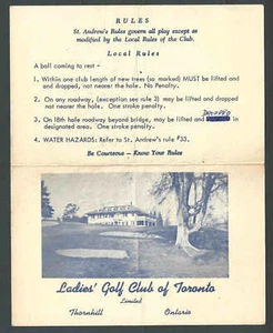 1966 Ladies Golf Club Of Toronto Has Actual Scores & Hole Data - Picture 1 of 2