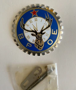 BPOE Benevolent Protective Order Of Elks Clock Belt Buckle Vtg 80s - Picture 1 of 4