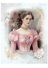 Romantic Victorian Lady Collage 2 Reproduction Fabric Print