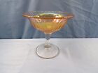 Vintage Imperial Flute & Cane Or Huckabee Carnival Glass Compote Candy Dish