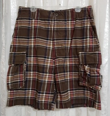 Pantalones Cortos de Carga Cabeza de Pato Para Hombre Talla 34 Algodón A Cuadros Marrón Envejecido Multicolor  Foto 1 de 4