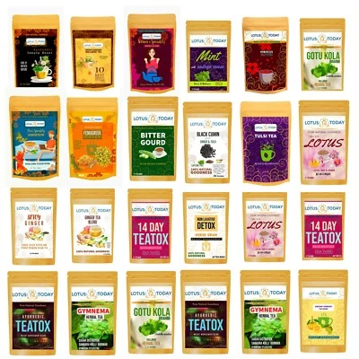 LOTUS TODAY Herbal tea Green Tea spice tea infusions 20 Tea Bags Gift select from 40+