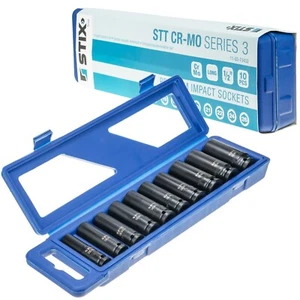 Schlagschrauber Nüsse Set 10tlg 1/2" Steckschlüssel Cr-Mo Steckschlüsseleinsätze - Bild 1 von 21