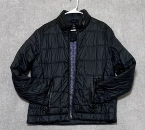 Statement Italy Jacket Size XL Puffer Cool Blue Dark + Black + Brown Trim - Picture 1 of 14