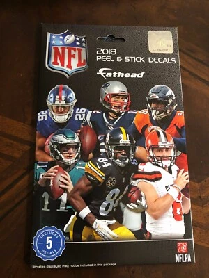  2018 NFL Football Fathead Tradeables Decals Brand New Sealed Pack (5 Decals) - Image 1 of 2