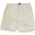 Chaps Golf Chino Shorts Mens 44 Ivory Seersucker Striped Preppy Casual Pockets