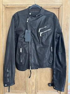 DSquared2 Black Leather Biker Jacket BNWT - Picture 1 of 13