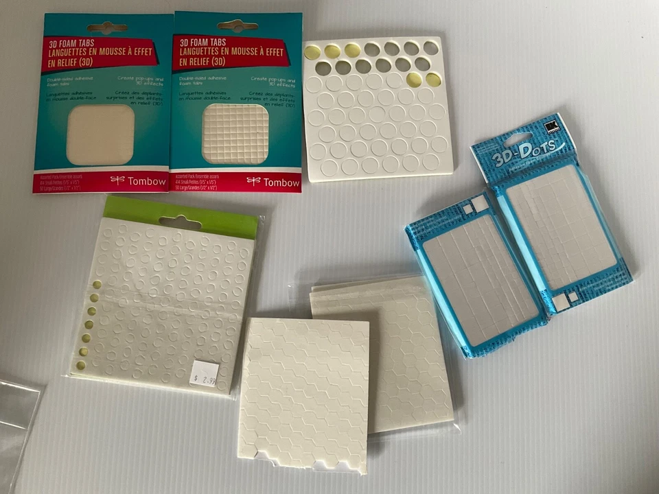 Lote de puntos adhesivos de doble cara 3d de espuma para manualidades EK Success Elmers Tombow Foto 1 de 2