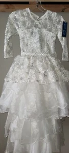 New White Girls Holy Communion Flower Girl Dress double Skirt  - Picture 1 of 9