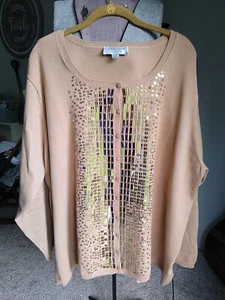 Victor Costa Occasion Size 3XL Sweater Women's Embellished Cardigan - Picture 1 of 5
