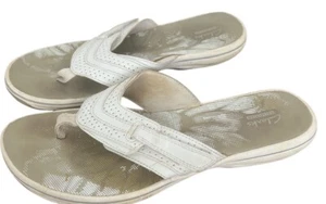 Clarks Collection  Womens 9M White Flip Flops Thong Sandals - Picture 1 of 10
