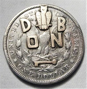 1921 Morgan Dollar w/ Symbolic Rose Gold Appliques AC755 - Picture 1 of 3