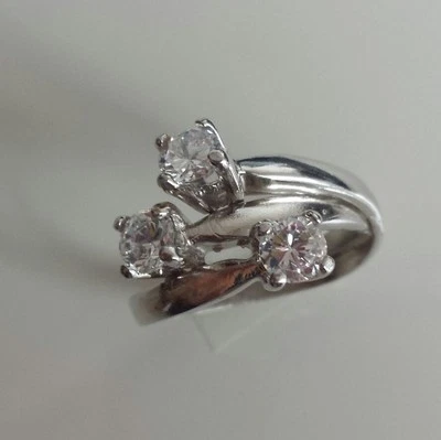 ANELLO FIDANZAMENTO IN ARGENTO MASSICCIO 925 TRILOGY RE CARLO SOLITARIO ZIRCONE - Immagine 1 di 2