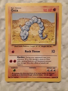 Genuine 1995 Onix Pokemon Card 56/102