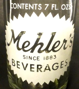 Botella POP de soda vintage LCA: MEHLER'S of ERIE, PA - 7 oz LCA - Imagen 1 de 3
