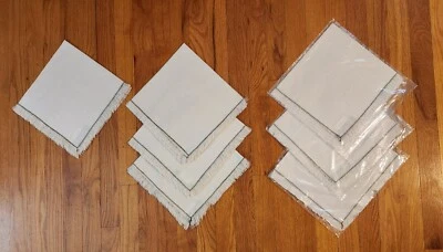 KIM SEYBERT Natural Linen Napkin Placemat Beige Nude Fringe Elegant  - Image 1 of 4