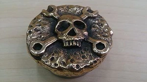 Gorra de gasolina Harley, cráneo mecánico, hecha a mano, latón - Imagen 1 de 8