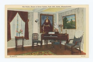 DE COLECCIÓN AMERICAN ART POST CARD CO. ~ THE PARLOR HOUSE OF SEVEN GABLES, SALEM, MASS. - Imagen 1 de 2