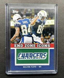 2011 Topps Football Malcom Floyd End Zone Icons Chargers Patch #EZI-83  - Picture 1 of 3